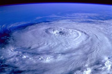 Eye of storm from a satellite.