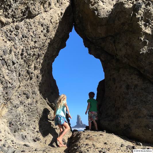 Rock window at the beach.